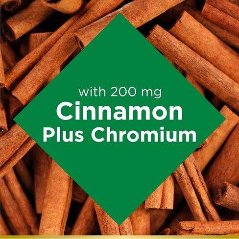 Nature's Bounty Cinnamon 2000mg بالإضافة إلى الكروم ، ملحق دعم استقلاب السكر ، 60 كبسولة in Saudi Arabia