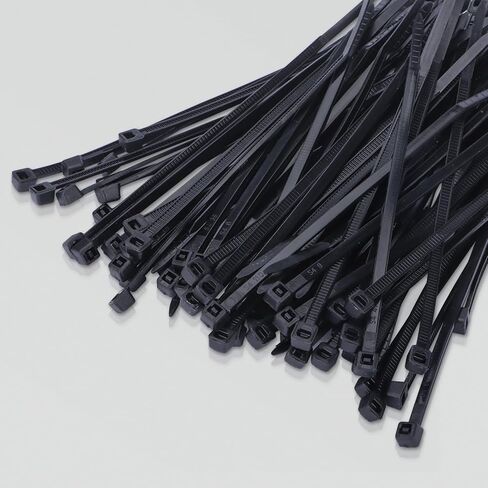 100PCS 8 Inch（200mm) Self Locking Nylon Cable Zip Ties 0.14" Width Tensile Strength 40LBS/18KGS,Multi-Purpose Self-Locking Nylon Cable Cord,Plastic Wire Ties for Home,Office,Garden,Workshop,Black in Saudi Arabia