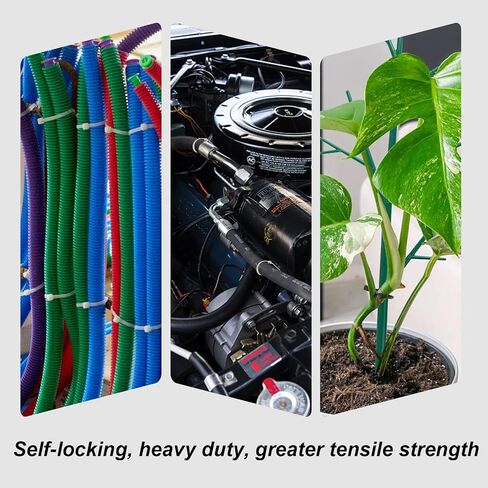 100PCS 10 Inch (250mm) Self Locking Nylon Cable Zip Ties,0.14" Width,40LBS Tensile Strength,Multi-Purpose Self-Locking Nylon Cable Cord,Plastic Wire Ties for Home,Office,Garden,Workshop,Black in Saudi Arabia