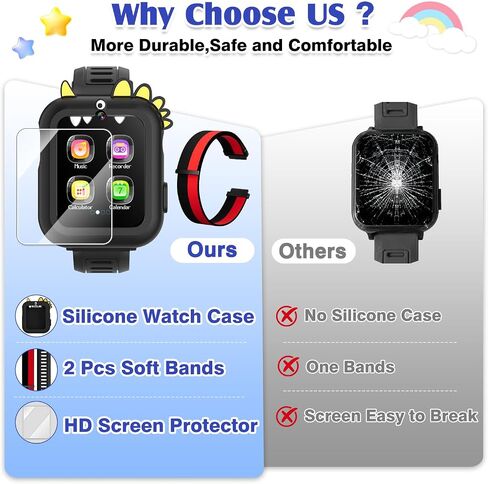 Smart Watch for Kids with 39 Games,Camera,Video,Music Player,Recorder,Alarm,Pedometer,Flashlight,Stopwatch,HD Touch Screen,Borthday Gift Toy for Girls Ages 3-12(Pink) in Saudi Arabia