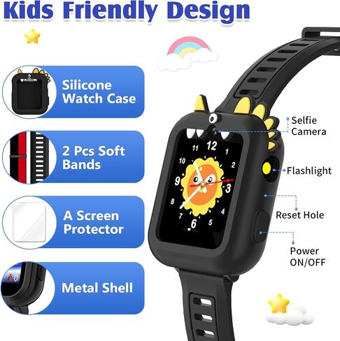 Smart Watch for Kids with 39 Games,Camera,Video,Music Player,Recorder,Alarm,Pedometer,Flashlight,Stopwatch,HD Touch Screen,Borthday Gift Toy for Girls Ages 3-12(Pink) in Saudi Arabia