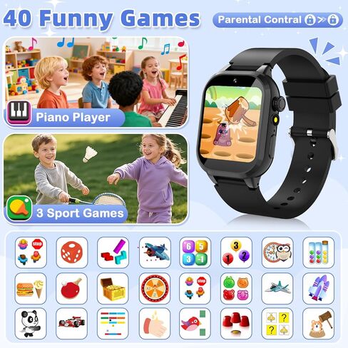 ساعة ذكية للأطفال هدية للفتيات من سن 5 إلى 12 عامًا، 40 لعبة شاشة لمس عالية الدقة للأطفال مع كاميرا فيديو وعداد خطى وقصة صوتية وتعلم ألعاب بطاقات هدايا عيد ميلاد للفتيات من سن 5 6 7 8 9 10 (وردي) in Kuwait