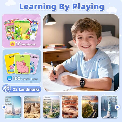 ساعة ذكية للأطفال هدية للفتيات من سن 5 إلى 12 عامًا، 40 لعبة شاشة لمس عالية الدقة للأطفال مع كاميرا فيديو وعداد خطى وقصة صوتية وتعلم ألعاب بطاقات هدايا عيد ميلاد للفتيات من سن 5 6 7 8 9 10 (وردي) in Kuwait