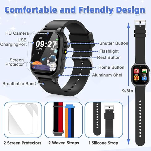 ساعة ذكية للأطفال هدية للفتيات من سن 5 إلى 12 عامًا، 40 لعبة شاشة لمس عالية الدقة للأطفال مع كاميرا فيديو وعداد خطى وقصة صوتية وتعلم ألعاب بطاقات هدايا عيد ميلاد للفتيات من سن 5 6 7 8 9 10 (وردي) in Kuwait