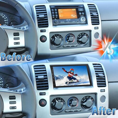 راديو ستيريو للسيارة Android 14 Double Din متوافق مع Nissan Frontier 2010-2021، 2G+32G 7 بوصات راديو السيارة بشاشة تعمل باللمس مع Carplay Android Auto GPS WiFi Bluetooth RDS SWC Mic كاميرا احتياطية in Saudi Arabia
