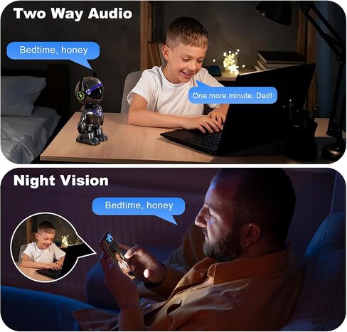 Cameras for Home Security Indoor Robot, 2K 2.4&5Ghz Indoor Camera WiFi Wireless Pet/Nanny/Dog Camera Phone App, Human Detection Color Night Vision, 2 Way Talk, AI Notification Smart Search Monitor Cam in Saudi Arabia