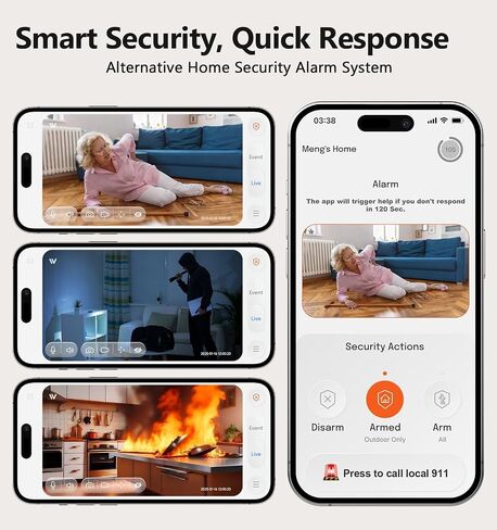 Cameras for Home Security Indoor Robot, 2K 2.4&5Ghz Indoor Camera WiFi Wireless Pet/Nanny/Dog Camera Phone App, Human Detection Color Night Vision, 2 Way Talk, AI Notification Smart Search Monitor Cam in Saudi Arabia