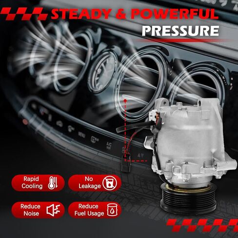 AC Compressor Fit for NV1500 NV2500 NV3500 2012-2020 4.0L V6, for Pathfinder 2005-2012 4.0L V6, A/C with Clutch Replacement for 57410, 58410, 5512310, 140268NC, 0610156, C1860R, 10347890 in Saudi Arabia