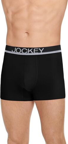 ملابس داخلية للرجال في Jockey Men True 4 "Trunk - 3 Pack ، Fanning Flora/True Blue/Frolic Stripe ، L. in Saudi Arabia