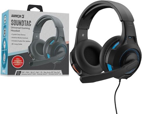 Armor3 "Soundtac" Universal Gaming Headset (Green) for Xbox Series X/Xbox Series S/Nintendo Switch/Lite/ PS4/ PS5/ Xbox One/Wii U/PC/Mac - PlayStation 5 in Kuwait
