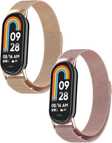 2 حزمة من الأساور المتوافقة مع Xiaomi Smart Band 10 معصم شبكي من الفولاذ المقاوم للصدأ وسوار معدني لساعة اليد وسوار بديل للأعمال لـ Xiaomi Smart Band 10 Smartwatch in Saudi Arabia