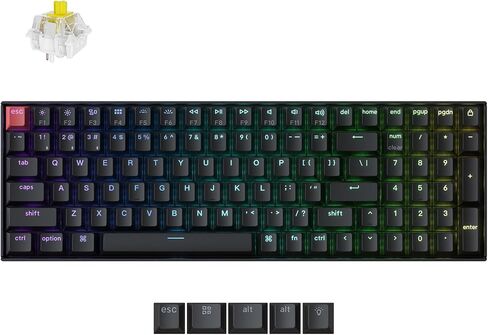 Keychron K4 96٪ تخطيط 100 مفتاح بلوتوث لاسلكي 5.1 / لوحة مفاتيح USB سلكية للألعاب الميكانيكية مع Gateron G Pro Red Switch RGB الخلفية N-Key Rollover لنظام التشغيل Mac Windows PC-الإصدار 2 in Kuwait