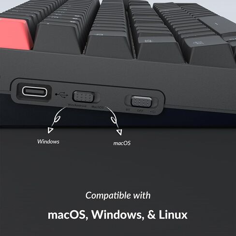 Keychron K4 96٪ تخطيط 100 مفتاح بلوتوث لاسلكي 5.1 / لوحة مفاتيح USB سلكية للألعاب الميكانيكية مع Gateron G Pro Red Switch RGB الخلفية N-Key Rollover لنظام التشغيل Mac Windows PC-الإصدار 2 in Kuwait