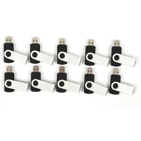10-128 MB Flash Drive - Bulk Pack - USB 2.0 128MB Thumb Drive Stick Swivel Colored in Black in Saudi Arabia