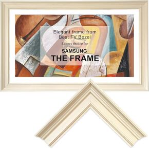 Off-white Frame for Samsung The Frame TV, Compatible ONLY with Samsung The Frame TV (43",50",55",65",75",85", Fits 2021-2025&PRO,LS03A/B/C/D/FA/FW) (Off-white with a Water Ripple Texture, 75-LS03) in Saudi Arabia