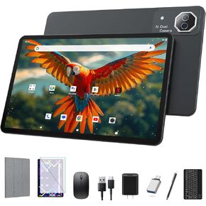12 inch Android Tablet, 2K Display Android 15 Tablet, MTK G99 Octa-Core, 16GB 256GB 1TB Expansion, 2.4/5G WiFi, 21MP Camera, Widevine L1, Gemini AI 2.0, Tablets with Keyboard, Mouse, Case etc in Kuwait