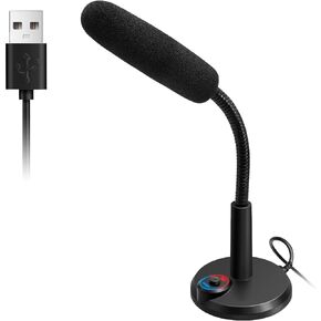 USB Computer Microphone with RGB Breathing Light — 1.5m Cable, Plug & Play Desktop Mic for Streaming, Gaming, Video Calls & Podcasting in Kuwait