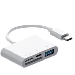 محول كاميرا 4 في 1 USB C OTG/SD/PD/TF من النوع C، شحن 30 وات USB C متوافق مع iPhone17/15Pro وما فوق/iPad Pro/MacBook Pro/iMac/Samsung/Chromebook/Pixelbook in Kuwait