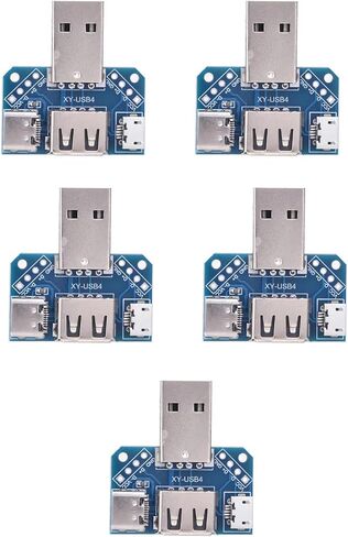 لوحة محول USB plplaaoo ذكر إلى أنثى من النوع C Micro USB 2.54 مم 4P لوحة نقل موصل عالمي لمشاريع الإلكترونيات DIY وصلة كابل USB من الألومنيوم 5 قطع in Saudi Arabia