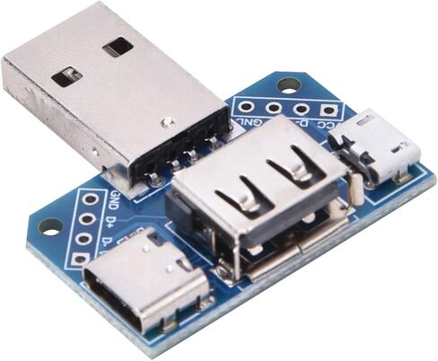 لوحة محول USB plplaaoo ذكر إلى أنثى من النوع C Micro USB 2.54 مم 4P لوحة نقل موصل عالمي لمشاريع الإلكترونيات DIY وصلة كابل USB من الألومنيوم 5 قطع in Saudi Arabia