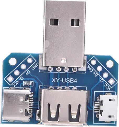 لوحة محول USB plplaaoo ذكر إلى أنثى من النوع C Micro USB 2.54 مم 4P لوحة نقل موصل عالمي لمشاريع الإلكترونيات DIY وصلة كابل USB من الألومنيوم 5 قطع in Saudi Arabia