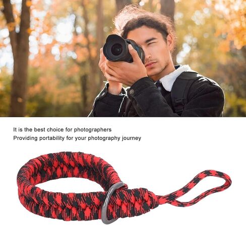 حزام معصم الكاميرا حزام يد من النايلون لكاميرات DSLR بدون مرآة للمصورين باللون الأحمر المموه in Saudi Arabia
