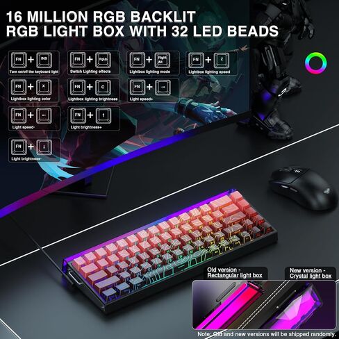 AULA Hero 68 HE 60% Gaming Keyboard Wired, Hall Effect Magnetic Switch Keyboard with 8K Hz Polling Rate, Side Printed PBT Keycaps, RGB Light Box, Customizable Web Software for PC/Mac Gamers (Renewed) in Saudi Arabia