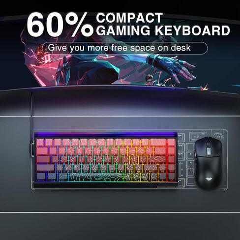 AULA Hero 68 HE 60% Gaming Keyboard Wired, Hall Effect Magnetic Switch Keyboard with 8K Hz Polling Rate, Side Printed PBT Keycaps, RGB Light Box, Customizable Web Software for PC/Mac Gamers (Renewed) in Saudi Arabia