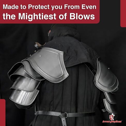 درع الكتف الفولاذي من العصور الوسطى Armory Replicas™ - 18 جرام من بولدرون وسبولدر وسلاسل جاك لـ LARP والكوسبلاي وإعادة التمثيل in Kuwait