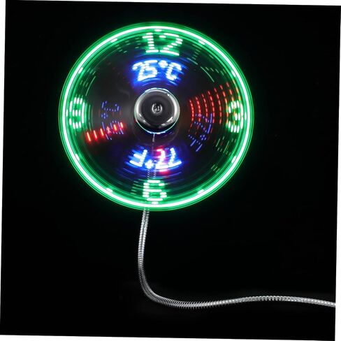 TEHAUX 3pcs USB LED على مدار الساعة مروحة مع عرض درجة الحرارة المحمولة مروحة صغيرة معقوفة للمكتب جهاز تبريد يعمل بالطاقة USB للمنزل والمكتب والسفر in Saudi Arabia