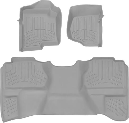 WeatherTech FloorLiner HP Custom Fit Floor Mats for Sierra 1500, Sierra, Sierra 2500HD/3500HD, Silverado, Silverado 1500, Silverado 2500HD/3500HD - 1st & 2nd Row (44066-1-9IM), Black in Saudi Arabia