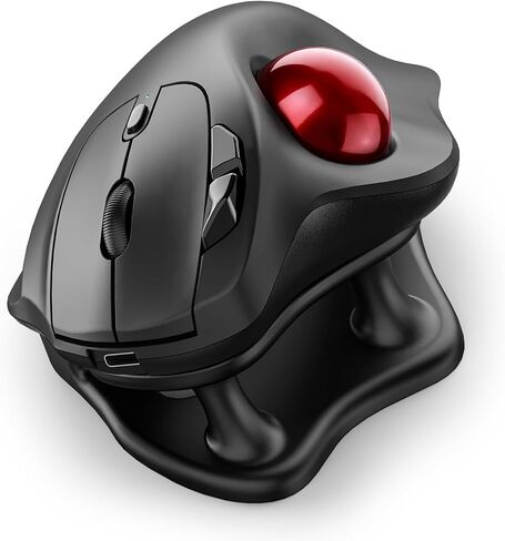 Nulea M511 Wireless Trackball Mouse, Rechargeable Ergonomic Thumb-Control Mouse with Tilt Stand, Smooth & Precision Tracking, 3 Device Connection (Bluetooth or USB Receiver), for PC/Mac/Laptop-Blue in Saudi Arabia