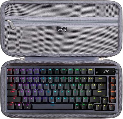 حقيبة تخزين صلبة للوحة مفاتيح الألعاب ASUS ROG Azoth 75 - حقيبة سفر للوحة المفاتيح SbocKeeb/RK Royal KLUDGE/GAMAKAY/Keychron 75% (صندوق للبيع) (أسود ورمادي داكن) in Kuwait