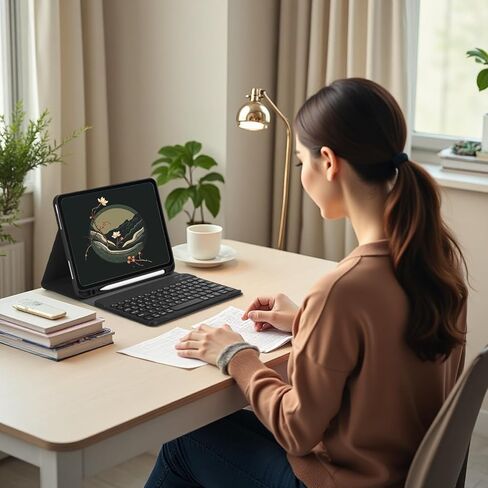 متوافق مع Samsung Galaxy Tab A11 Plus 2025 / A9 Plus 2023 11 بوصة حافظة لوحة مفاتيح بلوتوث مستديرة قابلة للفصل مع حامل قلم رصاص. (وردي، A11Plus / A9 Plus) in Kuwait