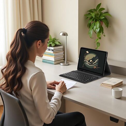 متوافق مع Samsung Galaxy Tab A11 Plus 2025 / A9 Plus 2023 11 بوصة حافظة لوحة مفاتيح بلوتوث مستديرة قابلة للفصل مع حامل قلم رصاص. (وردي، A11Plus / A9 Plus) in Kuwait