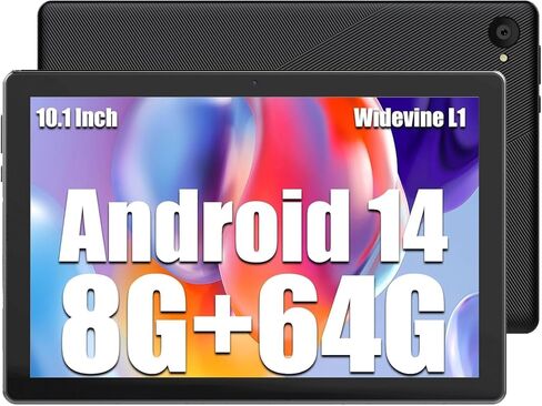 تابلت 10 بوصة، كمبيوتر لوحي Android 14، ذاكرة وصول عشوائي 8 جيجابايت + ذاكرة تخزين داخلية 64 جيجابايت (1 تيرابايت TF)، ثماني النواة 2.0 جيجاهرتز، واي فاي 6، بلوتوث 5.0، Widevine L1، 5 ميجابكسل + 8 ميجابكسل، 5000 مللي أمبير، النوع C، أسود in Kuwait