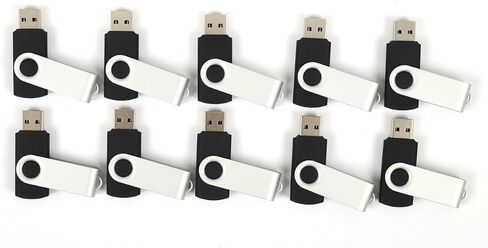 محرك أقراص فلاش سعة 10-128 ميجابايت - حزمة مجمعة - USB 2.0 سعة 128 ميجابايت على شكل عصا دوارة ملونة باللون الأسود in Saudi Arabia