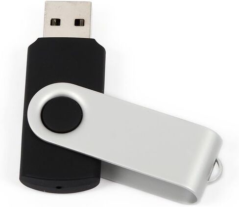 محرك أقراص فلاش سعة 10-128 ميجابايت - حزمة مجمعة - USB 2.0 سعة 128 ميجابايت على شكل عصا دوارة ملونة باللون الأسود in Saudi Arabia