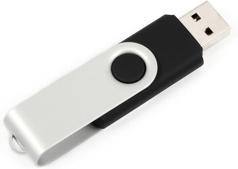 محرك أقراص فلاش سعة 10-128 ميجابايت - حزمة مجمعة - USB 2.0 سعة 128 ميجابايت على شكل عصا دوارة ملونة باللون الأسود in Saudi Arabia