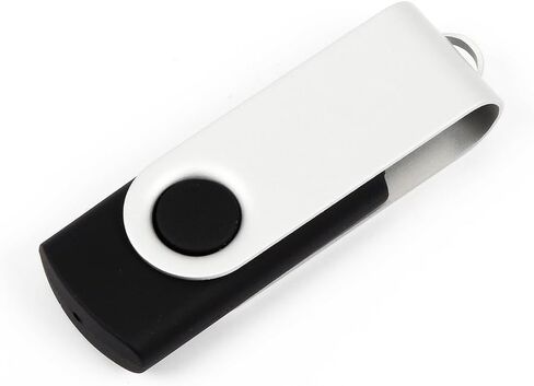 محرك أقراص فلاش سعة 10-128 ميجابايت - حزمة مجمعة - USB 2.0 سعة 128 ميجابايت على شكل عصا دوارة ملونة باللون الأسود in Saudi Arabia