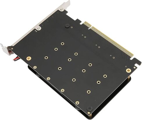 Keenso PCIE 4.0 X16 to 4 Port M.2 NVMe Adapter with Cooling Fan, High Speed SSD Adapter for PCIE Protocol, Great for Split Function, Includes in Saudi Arabia