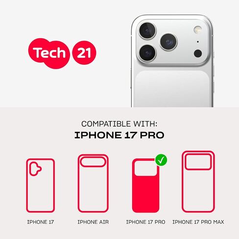 كفر Tech21 EvoLite للآيفون 17 برو – شفاف | حافظة واقية رفيعة | الحماية من الصدمات | متوافق مع الشحن اللاسلكي in Kuwait