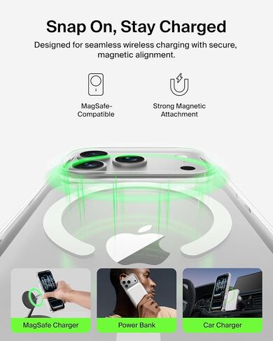 Belkin for iPhone 17 Pro Case, Clear, MagSafe Compatible w/Anti-Scratch & Anti-Yellowing Treated Coating, Touch Sensitive Camera Control - Military Grade, Slim Design, Shockproof, Protective in Saudi Arabia