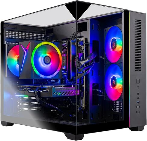 Skytech Gaming Crystal Desktop PC, Intel Ultra 5 245K 4.2 GHz (5.2 GHz Turbo), AMD RX 9060 XT 16GB, 1TB Gen4 NVMe SSD, 32GB DDR5 RAM 5600 RGB, 650W Gold PSU, Wi-Fi, Win 11 in Saudi Arabia