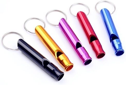 5-Piece Survival Whistle Keychain - Aluminum Alloy for Emergency Signaling in Saudi Arabia