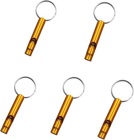 5-Piece Survival Whistle Keychain - Aluminum Alloy for Emergency Signaling in Saudi Arabia