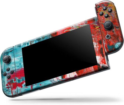 Design Skinz - متوافق مع Nintendo DSi XL - غطاء حماية من الفينيل مقاوم للخدش وقابل للإزالة - لوحة زيتية مجردة باللونين الأحمر والأزرق in Saudi Arabia