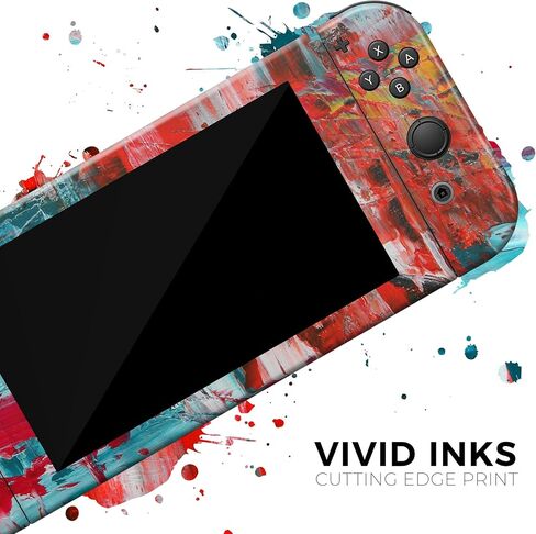 Design Skinz - متوافق مع Nintendo DSi XL - غطاء حماية من الفينيل مقاوم للخدش وقابل للإزالة - لوحة زيتية مجردة باللونين الأحمر والأزرق in Saudi Arabia