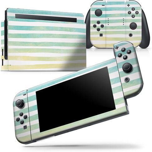 Design Skinz - Compatible with Nintendo DSi XL - Skin Decal Protective Scratch-Resistant Removable Vinyl Wrap Cover - Green Watercolor Ombre Stripes in Saudi Arabia