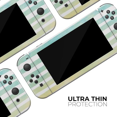 Design Skinz - Compatible with Nintendo DSi XL - Skin Decal Protective Scratch-Resistant Removable Vinyl Wrap Cover - Green Watercolor Ombre Stripes in Saudi Arabia